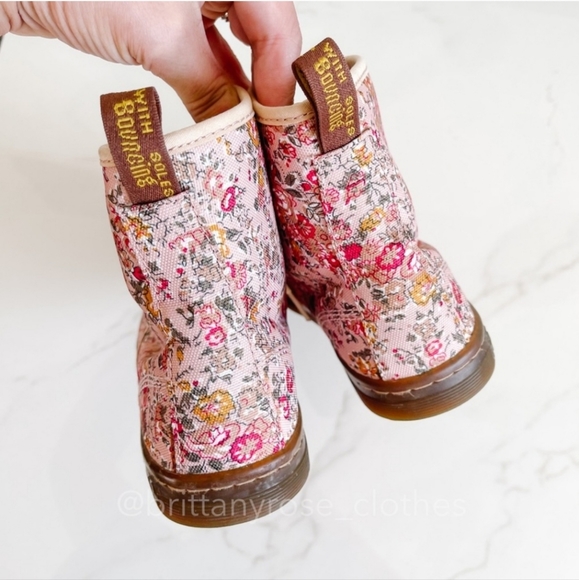 Dr. Martens Shoreditch pink floral hight tops - Picture 4 of 7